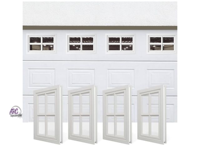 Lot 56-265750 - New NeatiEase 4 Pcs Garage Door Windows, Replacement Vinyl Windows Inserts Kit with UV Resistant Res...