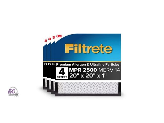 Lot 56-794014 - New 4 pack Filtrete 20x20x1 HVAC Furnace Air Filter, MPR 2500 MERV 14, Premium Allergen and Ultrafin...