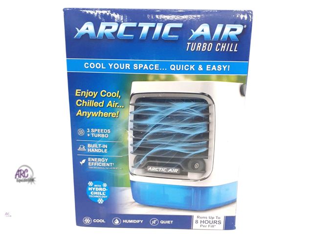 Lot 56-236065 - In Box Tested - Turbo Chill Desktop Evaporative Space Cooler with LED Nightlight