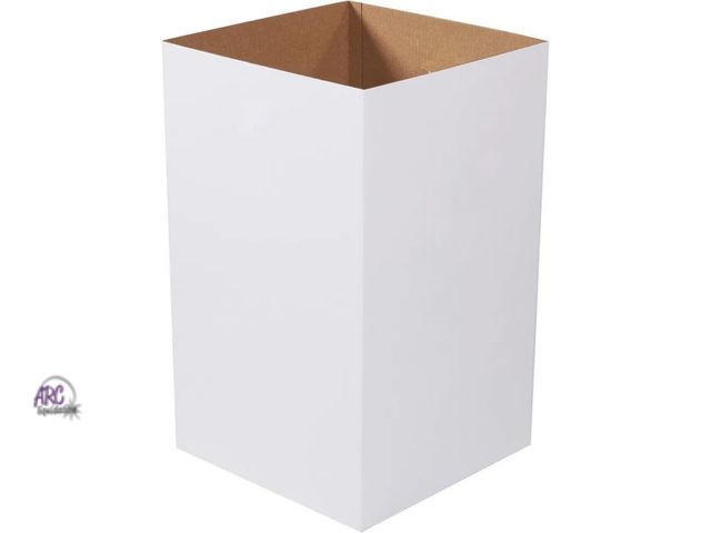 Lot 56-481012 - NEW-SOME DAMAGE ON OUTSIDE OF BOX- 18" X 18" X 30" corrugated receptacle - 40 gallon white (5 pack)