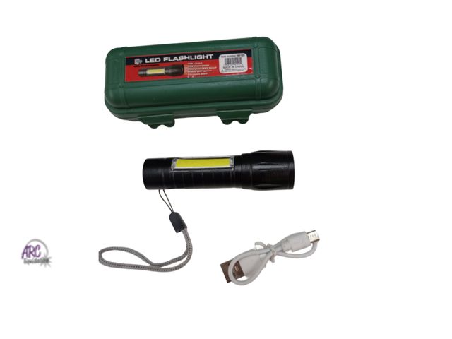 Lot 56-728028 - New 400-Lumen Ultra HD Aluminum LED Rechargeable Flashlight with Area Light. With strobe