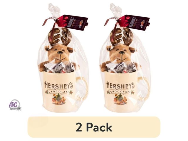 Lot 56-740498 - New (2 pack) Hershey's Jumbo Cream 30oz  Mug with Reindeer Plush and Chocolate