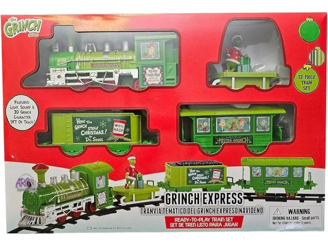 Lot 56-563730 - NEW-Grinch 12 piece ready to play train set
