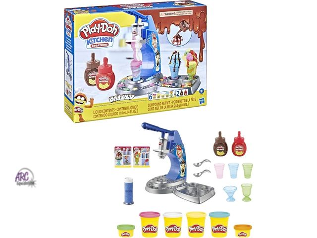 Lot 56-841830 - NEW-Play-Doh Kitchen Creations Drizzy Ice Cream Playset Featuring Drizzle Compound &amp; 6 Non-Toxic...