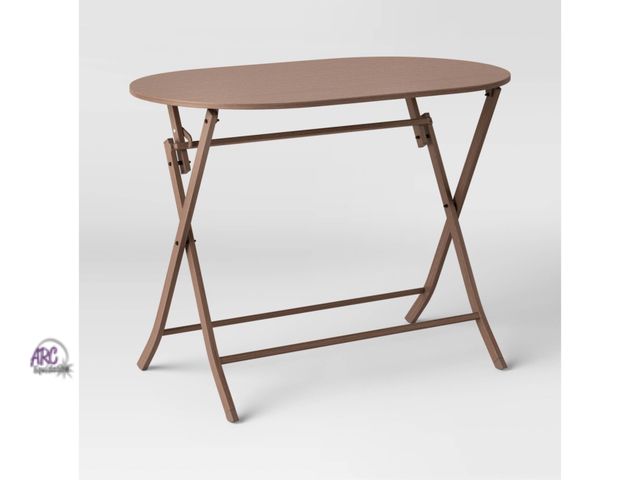 Lot 56-287312 - NEW Damaged Top Purcell Folding Patio Bistro Table Brown - Threshold. Dimensions (Overall): 28 Inche...