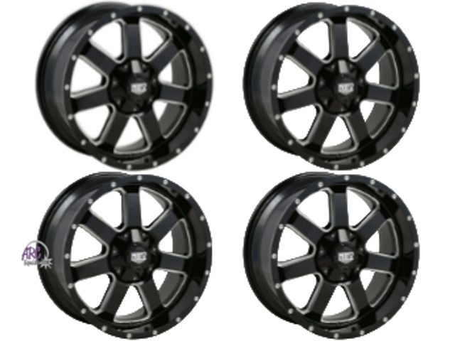 Lot 56-700425 - New lof of 4 rims. REV Wheels 885M-7903212 885 Series- 17x9  -Black/Machine Lip