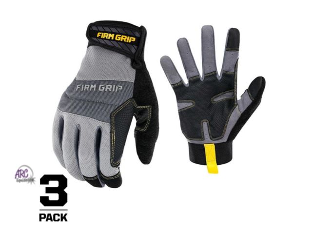 Lot 56-146764 - New FIRM GRIP Medium General Purpose Work Gloves (3-Pack) - Gray/Black