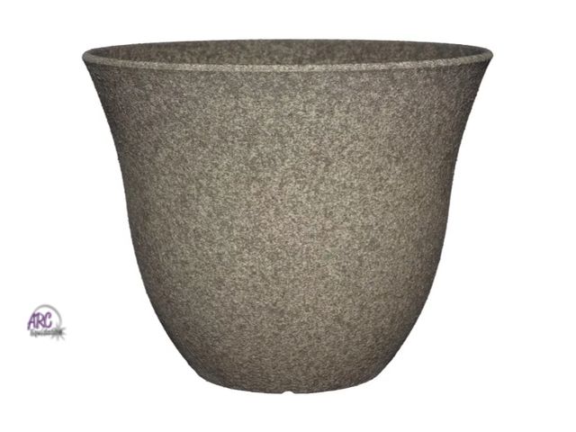 Lot 56-318015 - New,13" Set of 2 Honeysuckle Patio Pot Planter, Stone Color, Plastic 
- Classic Home and Garden