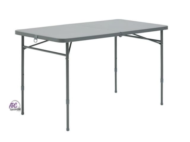 Lot 56-517312 - New Open Box Dent In The Side See Photos Mainstays 4 Foot Fold-in-Half Adjustable Folding Table, Gra...