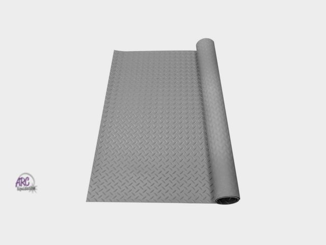 Lot 56-141098 - New Goodyear Diamond-Plate Rubber Flooring - (3.5mmx3’x4’)- Dark Gray