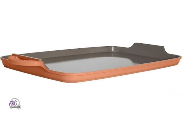 Lot 56-556218 - SLIGHTLY USED-MISSING BAKING MAT-Goodful all in one cast iron aluminum griddle 19"x12"