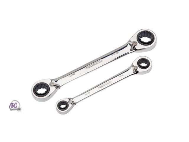 Lot 56-228619 - NEW Husky SAE Quad Drive Ratcheting Wrench Set (2-Piece)