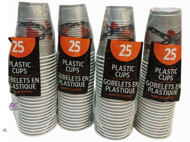 Lot 56-584523 - NEW-100 CUPS-halloween themed plastics cups-16 oz cups 25 cups per pack