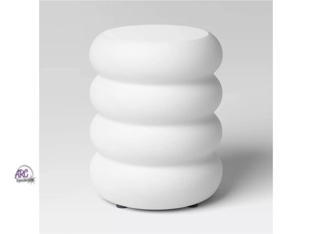 Lot 56-531717 - NEW-SOME SCUFFS-Irregular Liana Outdoor Patio Accent Table White - Threshold™ 18" HIGH-WHITE
