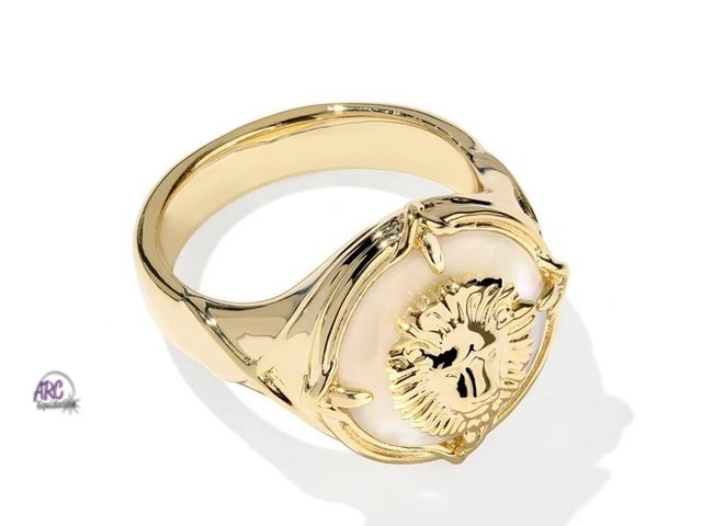 Lot 56-834430 - New - Kendra Scott Romi MOP Statement Ring - Size 7 - 14k Gold over Brass