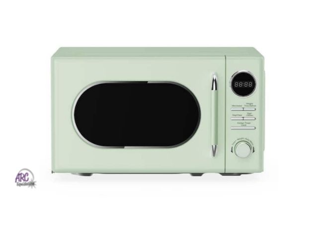 Lot 56-597723 - NEW-Magic chef-0.7 cu. ft. Retro Countertop Microwave in Mint