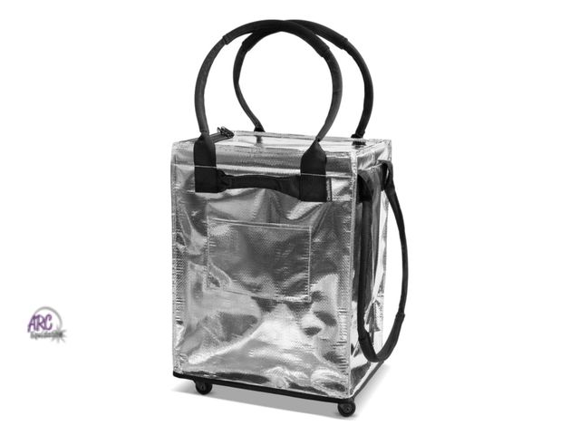 Lot 56-645765 - New Opened Box - CleverMade Rolling Tote Cart 62L Collapsible Wheeled Bag, Silver
