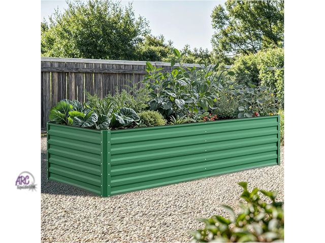 Lot 56-750650 - New in box. 96x48x24 in Galvanized Raised Garden Bed Kit, Large Metal Planter Box , Safety Rubber &a...