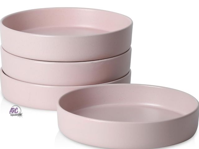 Lot 56-873317 - New - Stone and Lain Stoneware Pasta Bowl Set of 4 - Pink