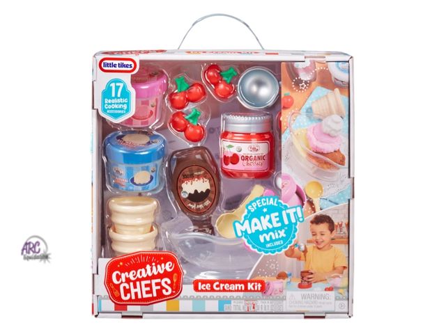 Lot 56-790023 - New out of package. Little Tikes Creative Chefs Ice Cream Kit with Make-It Mix Play Sand. Slight dam...