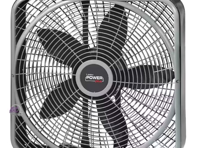 Lot 56-226061 - New In Box - Lasko Power Plus 20 in. 3 Speed Box Fan for Home in Gray with Weather Shield Design for...