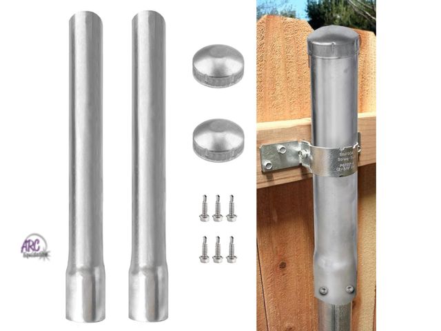 Lot 56-693558 - New Opened Box - 2 Pack 2-3/8" OD Metal Post Extender, 18" Fence Post Extension Height, Hot-dip Galv...