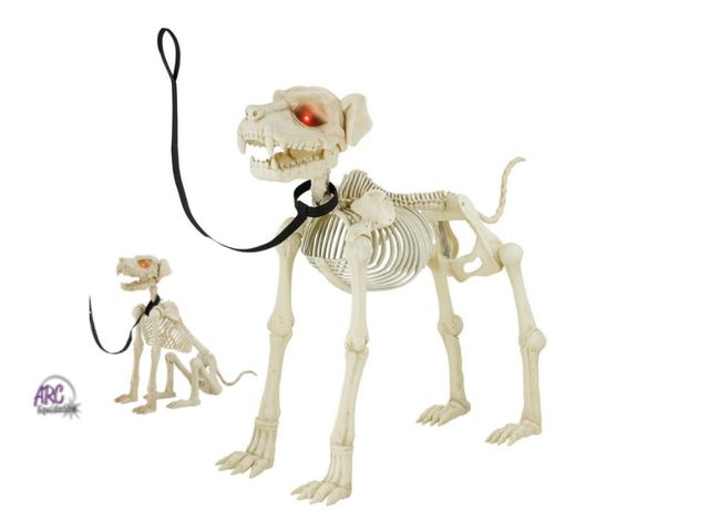 Lot 56-791523 - New in box. Animated Skeleton Dog with Light Up Eyes, 60". Can sit or stand position