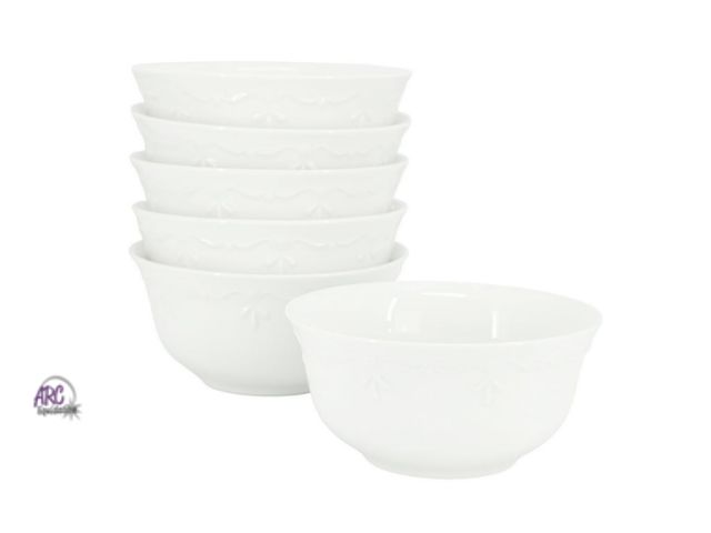 Lot 56-588533 - NEW-Elama Henryi 6 Piece 6.1 Inch Porcelain Bowl Set in White