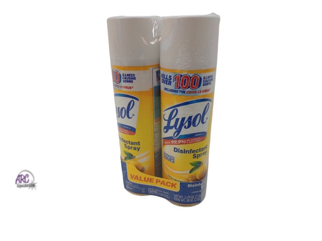 Lot 56-776112 - New 2 pack bottles Lysol Disinfectant Spray Lemon Breeze( 19 oz x2)