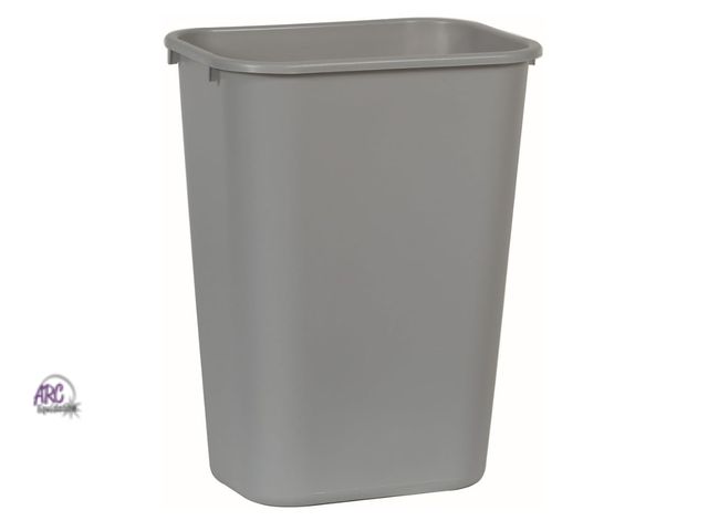 Lot 56-264650 - New Rubbermaid Commercial Products Deskside Wastebasket/Trash Can, 10.25-Gallon/41-Quart, Gray, Plas...