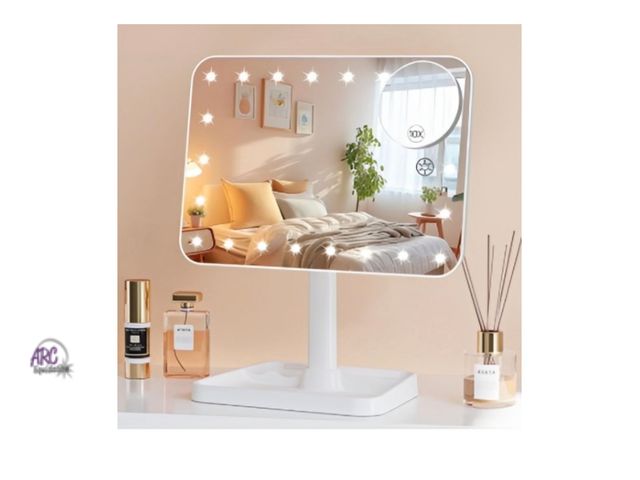 Lot 56-438467 - New - Funtouch White - Makeup Mirror, Vanity Mirror with Lights, Dimming Touch Sensor