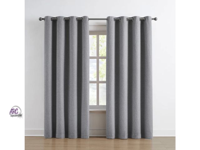 Lot 56-628850 - New - Blackout Window Panels/Curtains, 2-pack, Gray magnetic closure