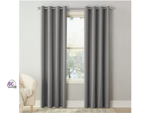 Lot 56-511165 - NEW-SEALED-Sun Zero curtain-one panel-grey-104" x 84"