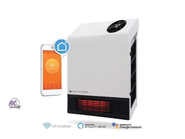 Lot 56-751531 - New Heat storm. 1,000-Watt Electric Deluxe Wall Unit Infrared Panel Convection/Radiant W-Fi Space He...