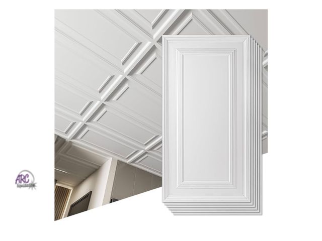 Lot 56-268250 - New in box Art3d 12-Pack Drop Ceiling Tiles 2x4 Ft, PVC Decorative Ceiling Covering Panels for Basem...