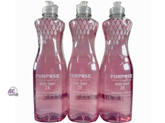 Lot 56-352998 - New, Lot of 12 Purpose Pink Grapefruit Dish Soap, 18 FL oz each bottle