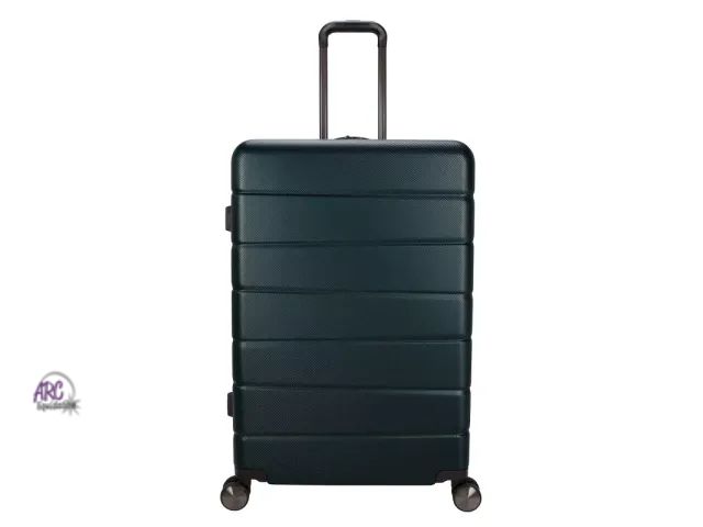 Lot 56-790223 - New has suff marks on shell. Skyline Hardside Large Checked Spinner Suitcase. 29.5" tall. One corner...
