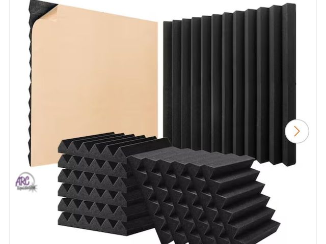 Lot 56-344923 - New VEVOR Acoustic Foam Panels, 24 Pack 12 x 12 x 2 inches, Pyramid Soundproof Wall Panels,Fire-Resi...