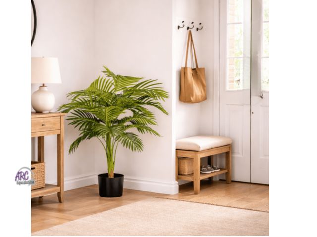 Lot 56-332851 - New in box Artificial Tree, 3.12ft Artificial Palm Plant in Black Plastic Grower's Pot by LCG Floral...