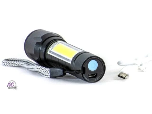 Lot 56-326450 - New  Lot of 4, 400-Lumen Ultra HD Aluminum LED Rechargeable Flashlight with Area Light. With strobe
