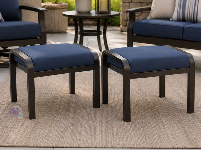 Lot 56-488864 - New in Box - 2 Pack Multi-functional Ottoman - With Blue Cushions
