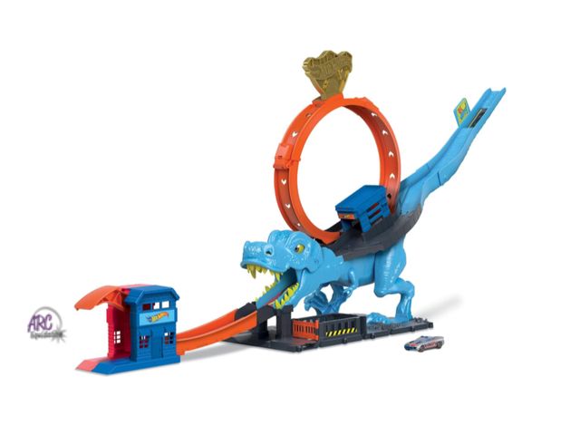 Lot 56-626428 - New, sealed Hot Wheels City Track Set with 1 Toy Car, Race Through a Giant Loop to Defeat a Big Dino...