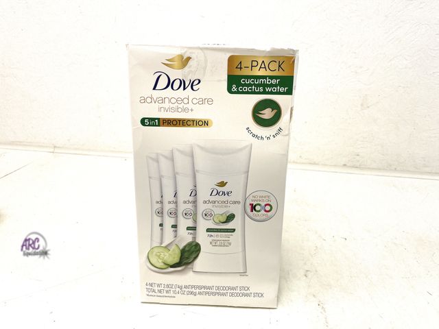 Lot 56-334860 - New Dove Advanced Care Invisible+ Antiperspirant Deodorant Stick, (4 Pack) 72-Hour Odor Protection, ...