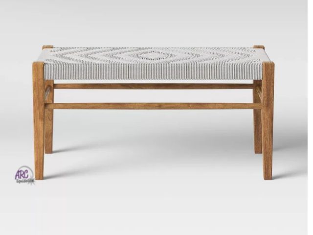 Lot 56-525626 - NEW-Lumarco Woven Bench Natural - Threshold-16 Inches (H) x 15 Inches (W) x 32 Inches (D)