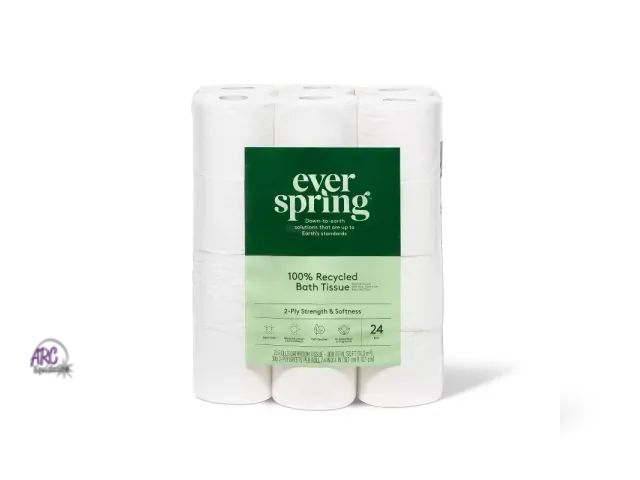 Lot 56-790723 - New 24 rolls 100% Recycled Toilet Paper Rolls - Everspring.