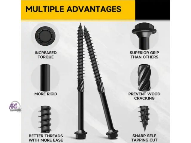 Lot 56-800123 - New - Broken Clasp on Case - MYWISH
#14 x 8 in Black Hex Head Wood Deck Screws