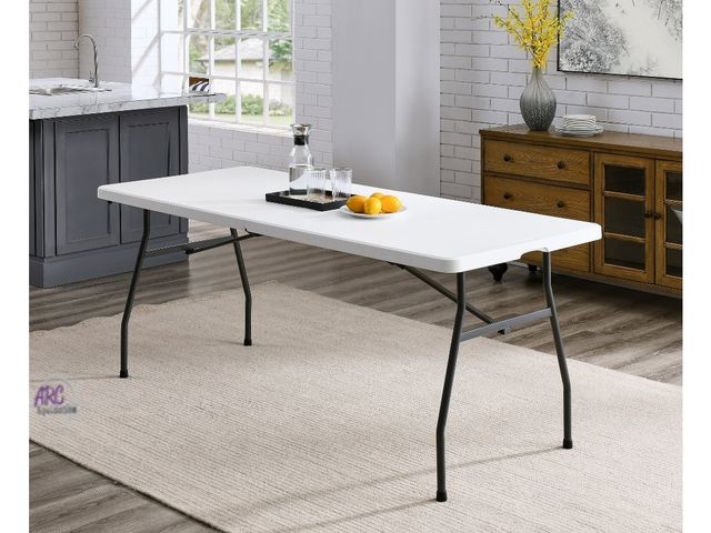 Lot 56-857813 - New - Mainstays White 6 Foot Fold-in-Half Table