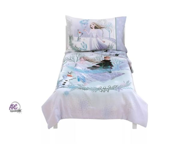 Lot 56-505334 - NEW-4pc Frozen 2 'Royally Cool' Toddler Bed Set-Fits standard size mattress 28"x52"