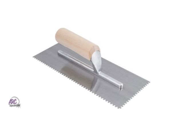 Lot 56-772263 - New. Roberts 1/8 in. x 1/8 in. x 1/8 in. Square Notch Pro Wood Flooring Trowel with Wood Handle