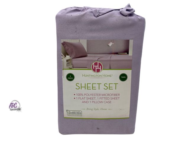 Lot 56-166633 - New Huntington Home 3 Piece Twin Size Sheet Set (Purple)